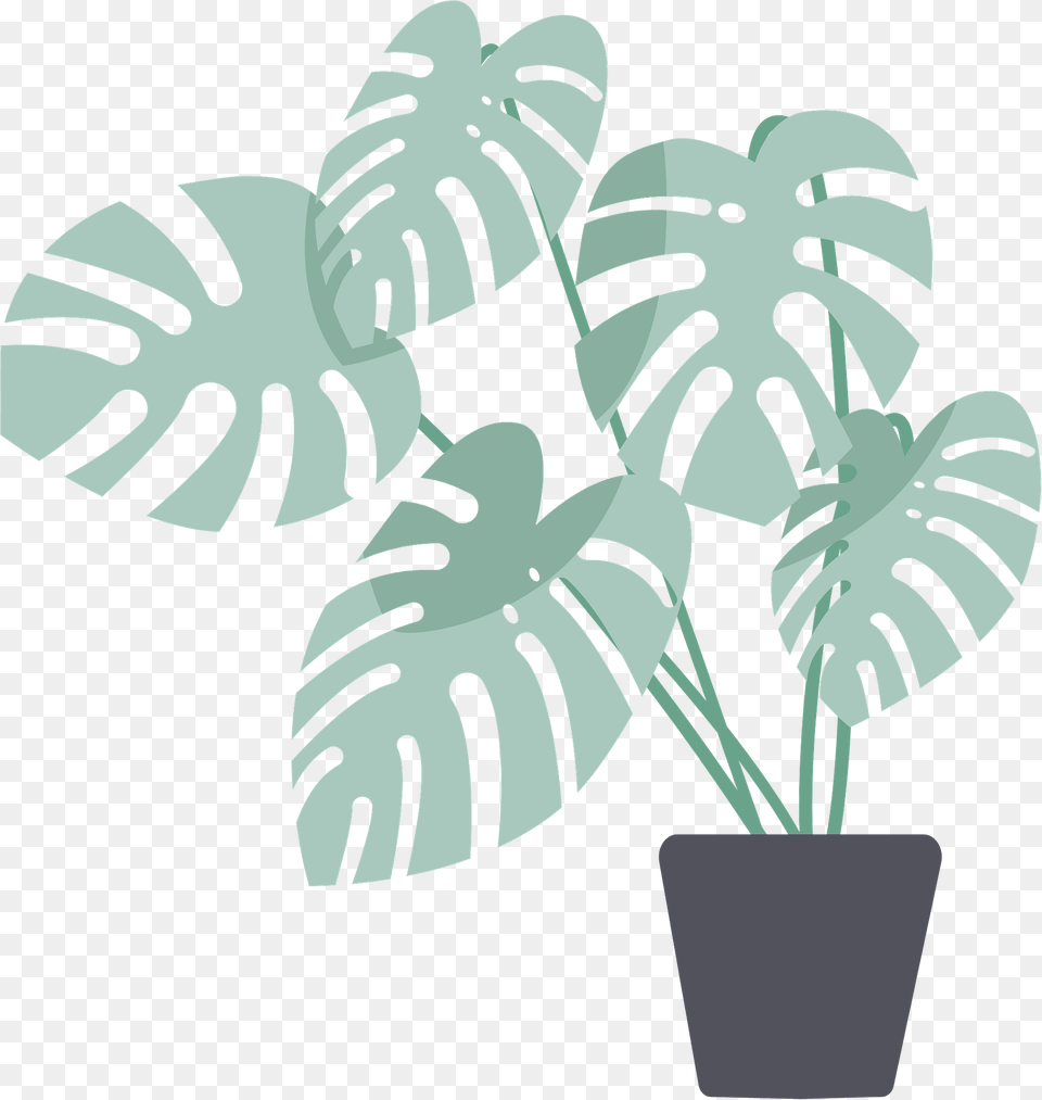 Monstera Pot With Plant Clipart, Leaf, Potted Plant, Flower Png