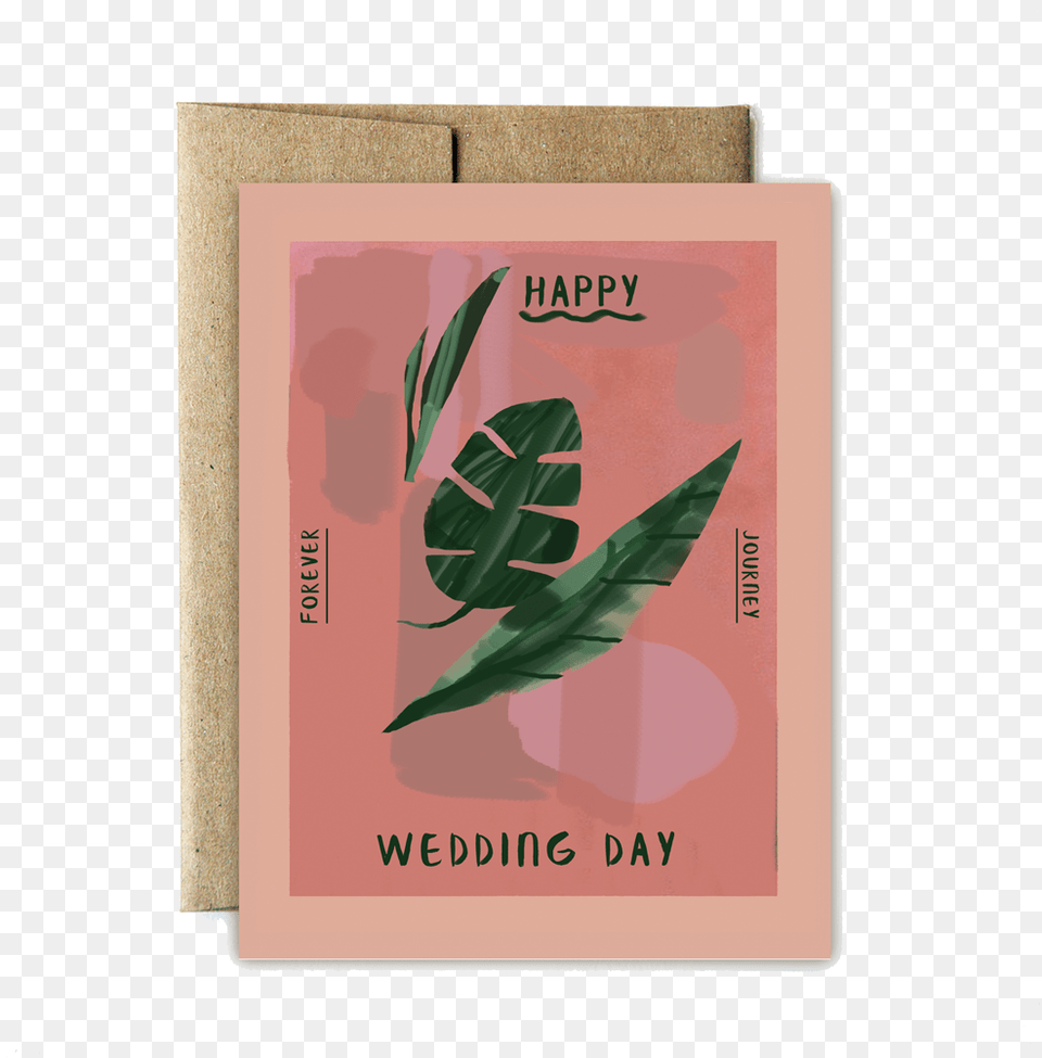 Monstera Wedding Book Cover, Text Free Png