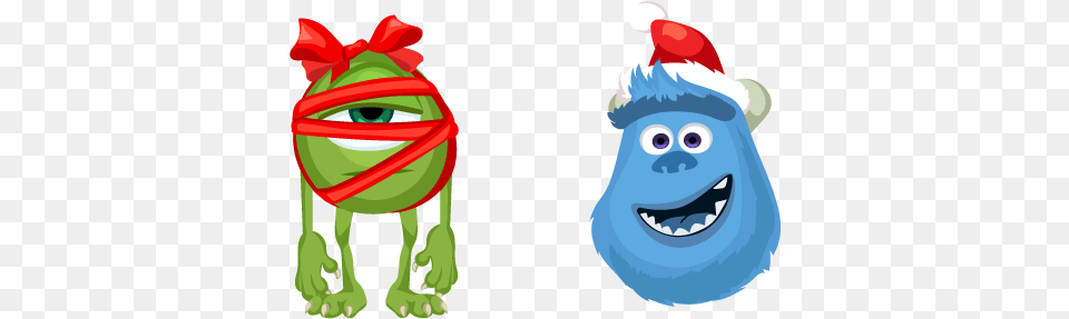 Monsters Inc Christmas Wazowski And Sulley Cursor U2013 Custom Clip Art, Baby, Person, Animal, Beak Png