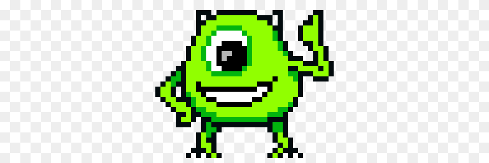 Monsters Inc Mike Wazowski Pixel Art Maker, Green, Amphibian, Animal, Frog Free Png
