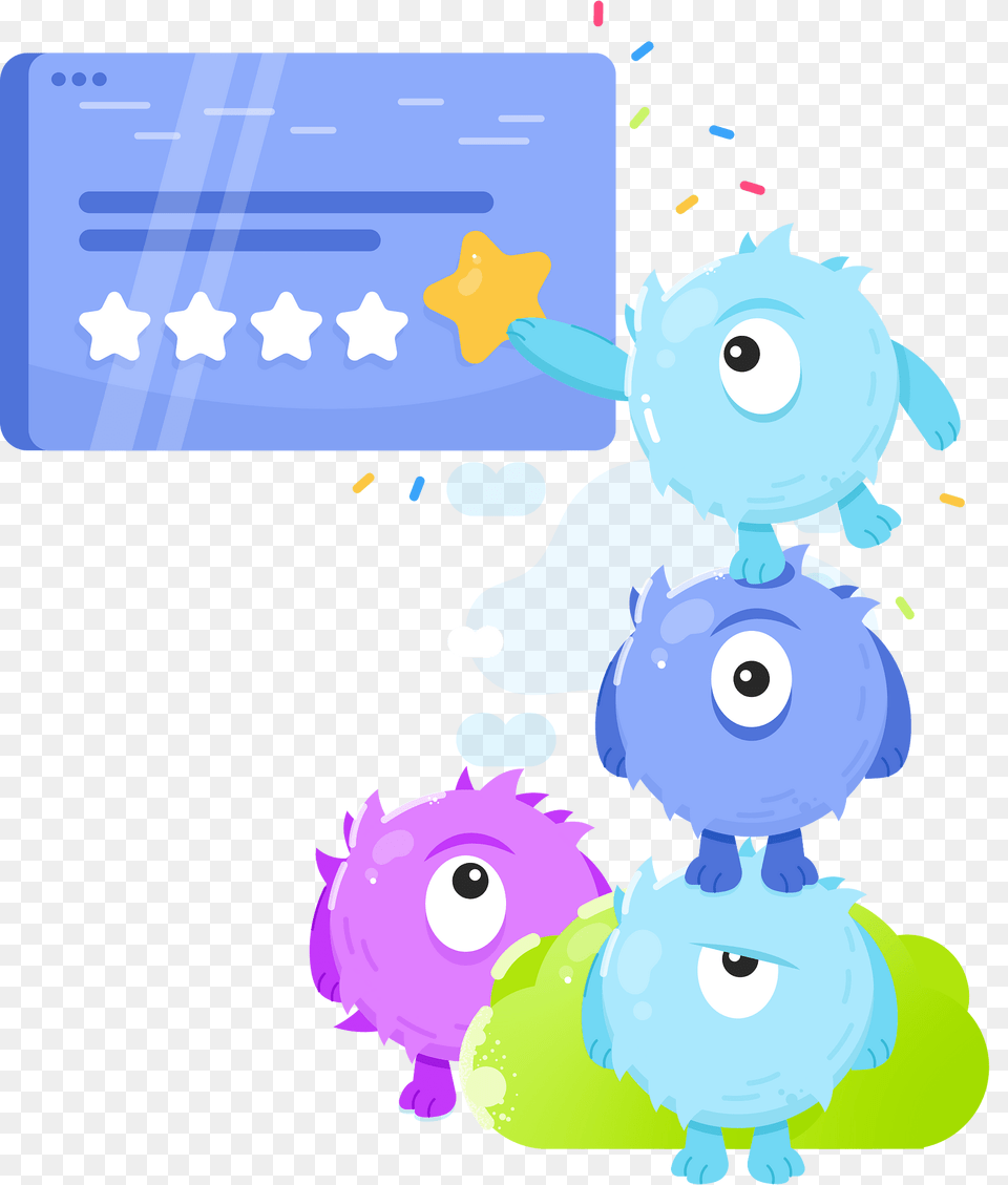 Monsters Rating Stars Clipart, Art, Graphics Free Png Download