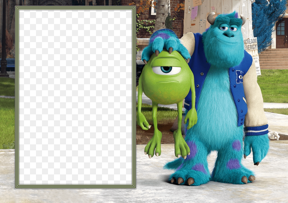 Monsters University Mike And Sully In College, Toy, Mascot, Blackboard Free Png