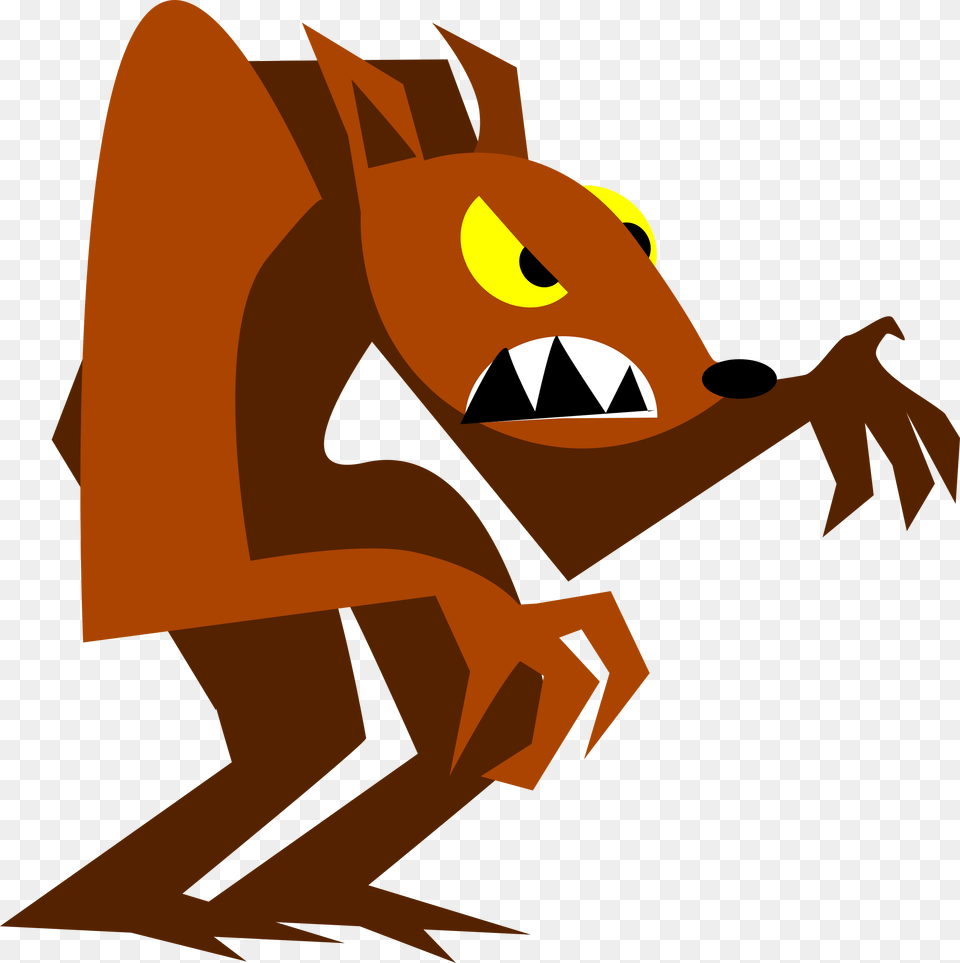 Monstre Halloween 2 Image Cartoon Brown Wolf Drawing, Dynamite, Weapon Free Png Download