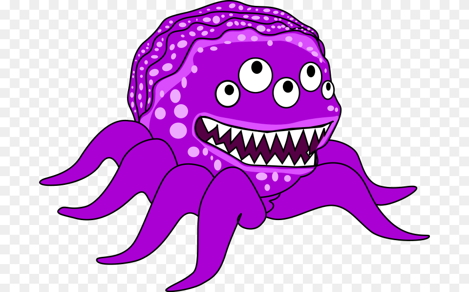 Monstruo Lindo Del Arte De Clip Bichos Monsters, Purple, Animal, Fish, Sea Life Png Image