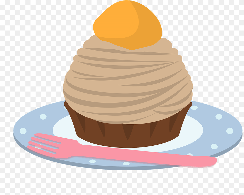 Mont Blanc Dessert Clipart, Cake, Cream, Cupcake, Cutlery Free Png