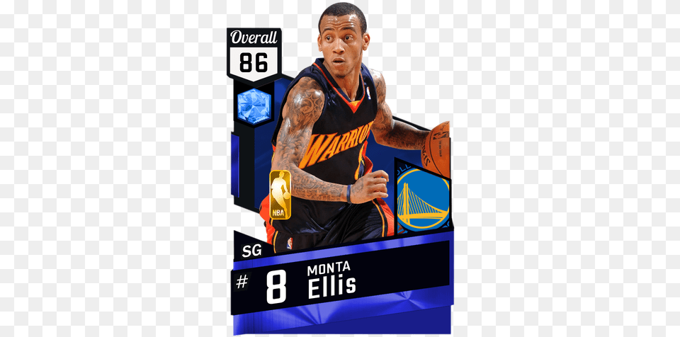 Monta Ellis Sapphire Card Rookie Allen Iverson, Adult, Male, Man, Person Free Png