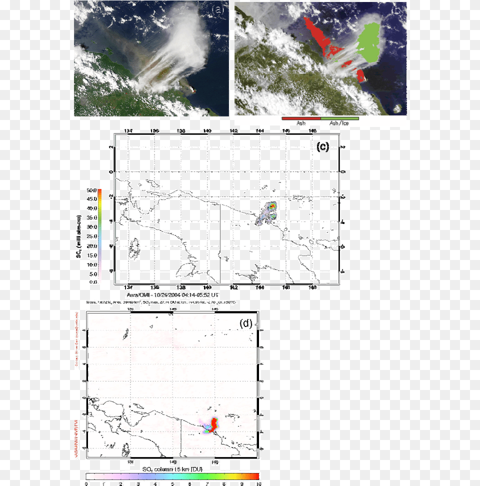 Montage Of Satellite Retrieval Products For The Eruption Map, Chart, Plot, Scoreboard, Outdoors Png Image