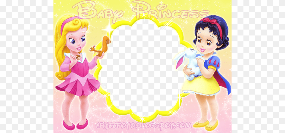 Montagem Para Fotos Baby Disney Princess Invitations, Book, Comics, Person, Publication Png Image