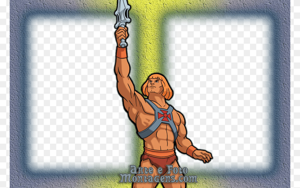 Montagem Para Fotos He Man Have A Mighty Birthday Greetings Card, Cross, Symbol, Baby, Person Png Image