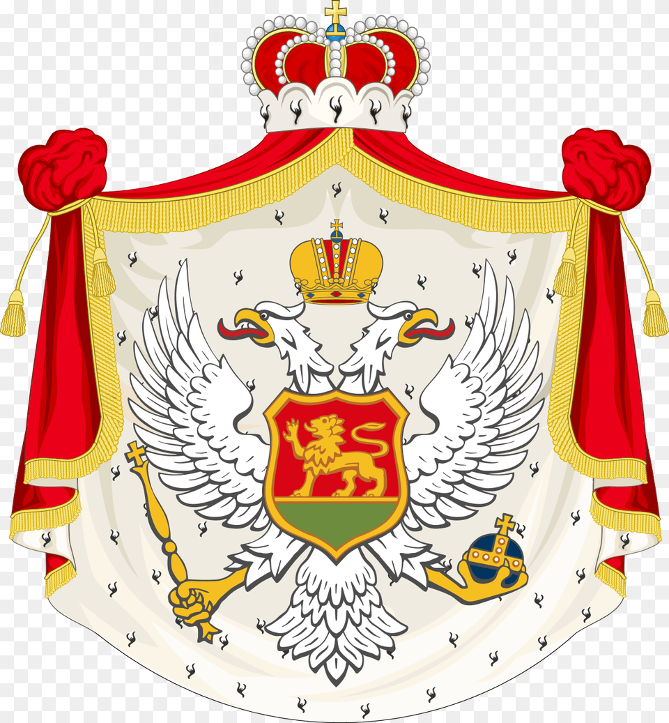 Montenegro Eagle Kingdom Of Montenegro Coat Of Arms, Emblem, Symbol, Person, Flower Free Png
