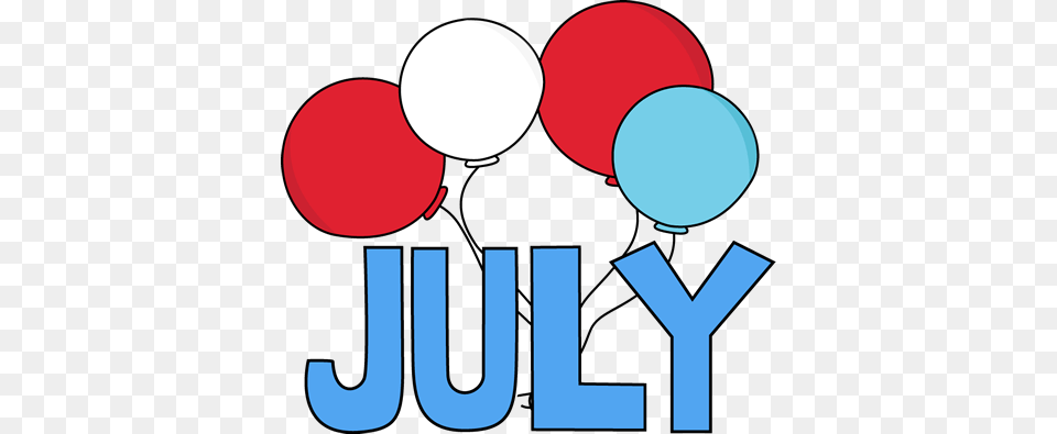 Month Clip Art Red White And Blue July Clip Art Image, Balloon, Smoke Pipe Free Png