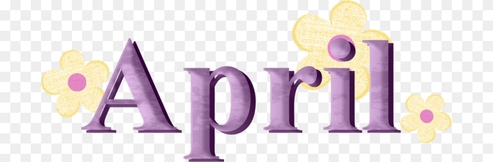 Month Of April Clipart, Purple, Text, Number, Symbol Free Transparent Png
