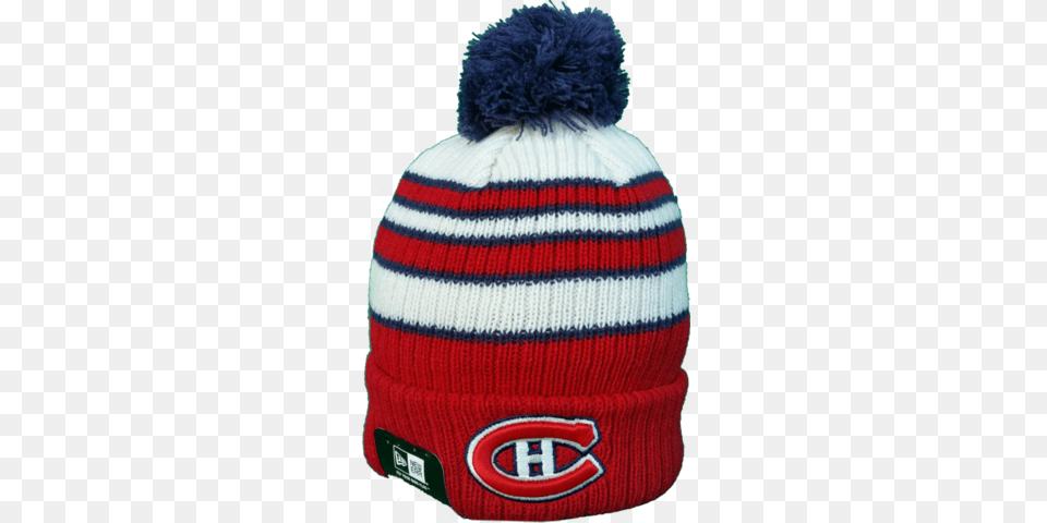 Montreal Canadiens Traditional Stripe Pom Toque Montreal Canadiens Hats Canada, Beanie, Cap, Clothing, Hat Free Transparent Png