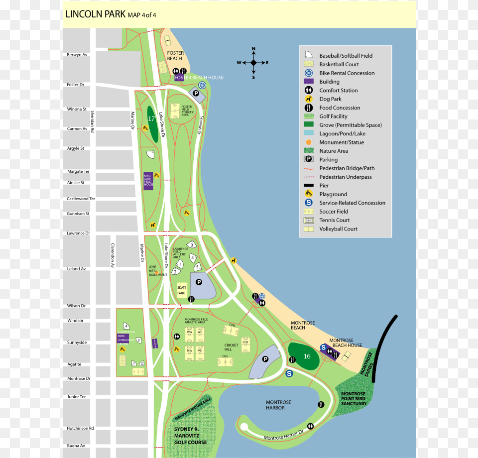Montrose Beach Map Map Of Montrose Beach Chicago, Neighborhood, City Png