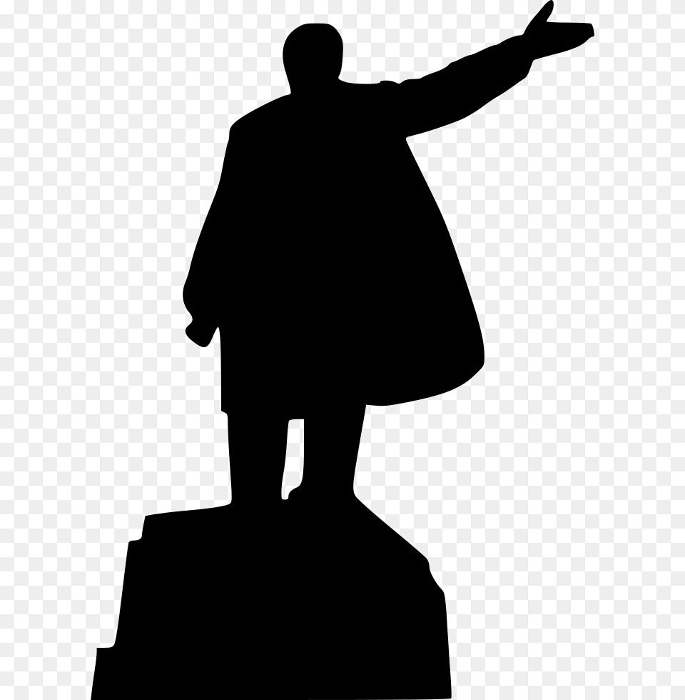 Monument Lenin Politic Politics Communism Icon Silhouette, Adult, Male, Man Free Transparent Png