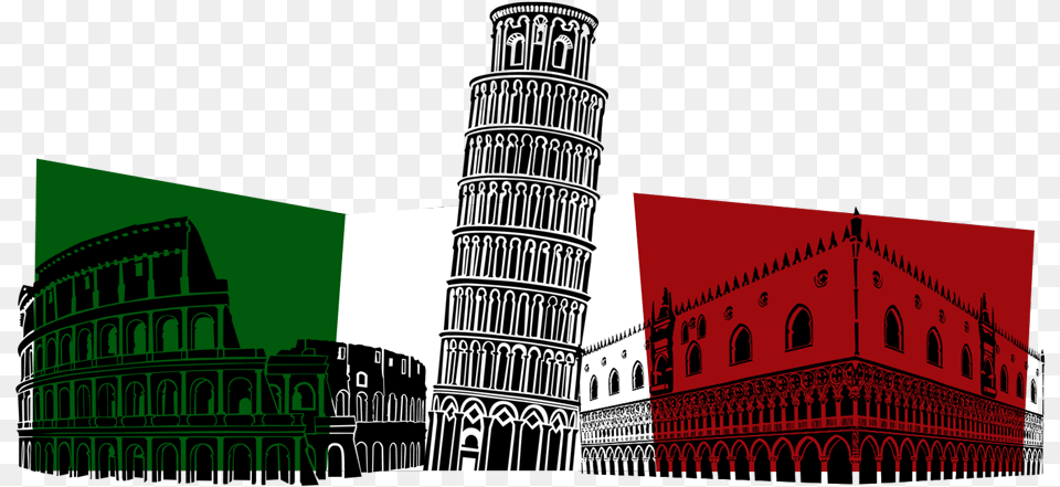 Monument Travel Destination Italy, Urban, City, Metropolis, Painting Png Image