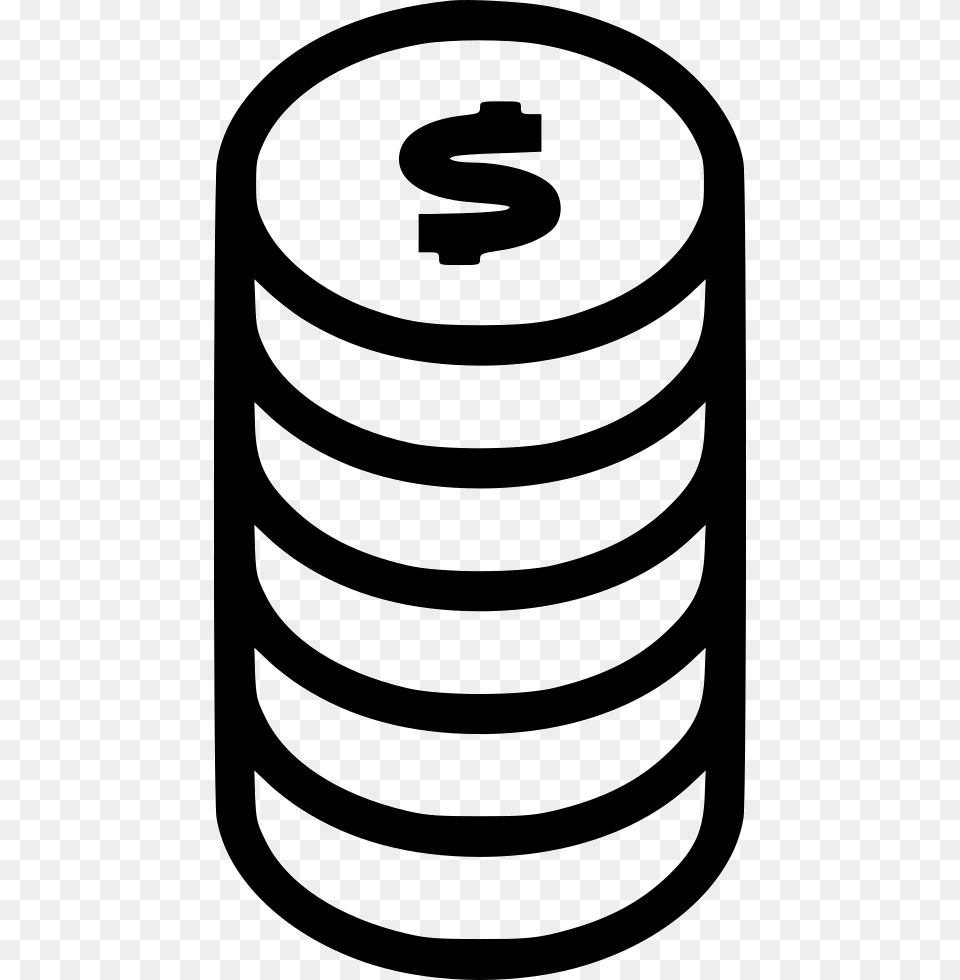 Mony Dollar Coins Svg Icon Clipart, Coil, Spiral Free Png Download