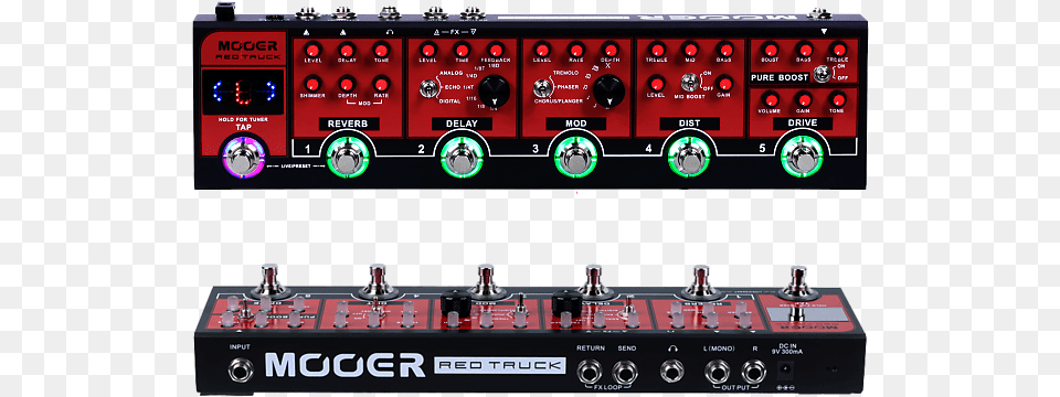 Mooer Red Truck Combined Effect Guitar Pedal With Built Mooer Red Truck Combined Effects Pedal, Electronics, Stereo, Amplifier, Car Free Png Download