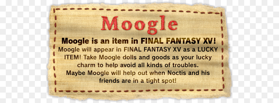 Moogle Will Appear In Final Fantasy Xv As A Lucky Item Label, Book, Publication, Text, Paper Png Image