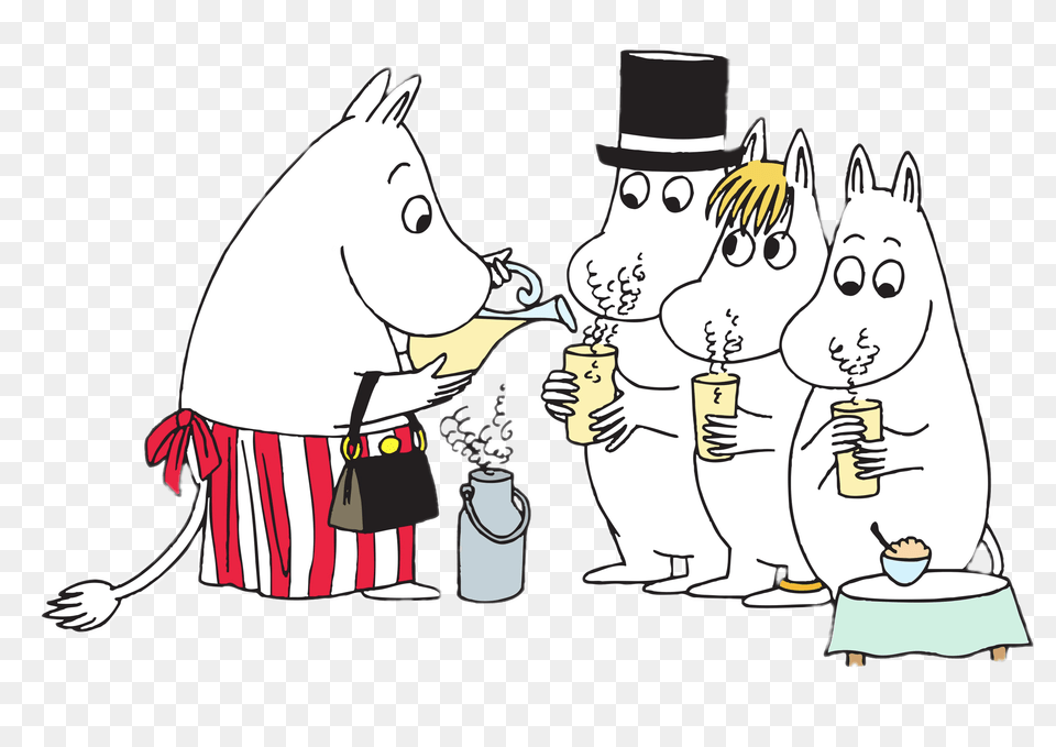 Moomin Family Drinking, Publication, Book, Comics, Person Free Png Download