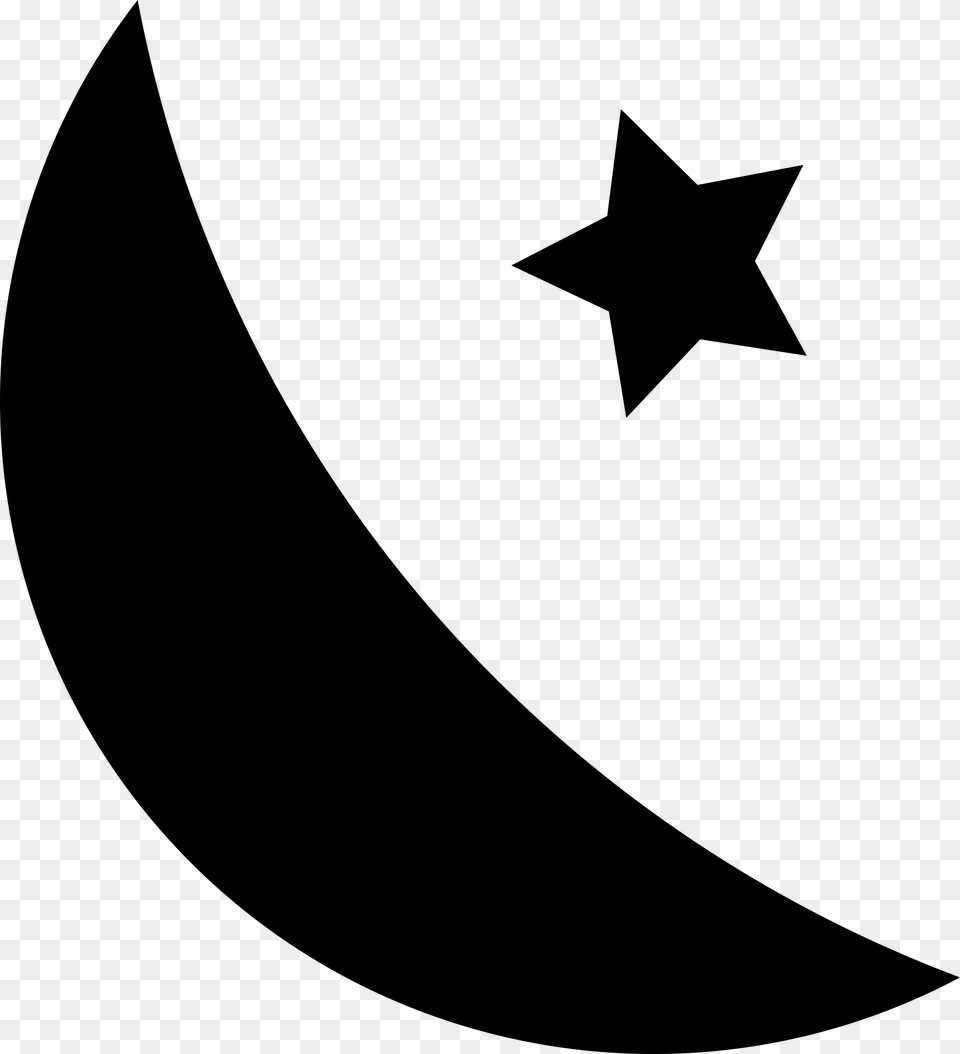 Moon And Star Icons, Gray Free Png Download