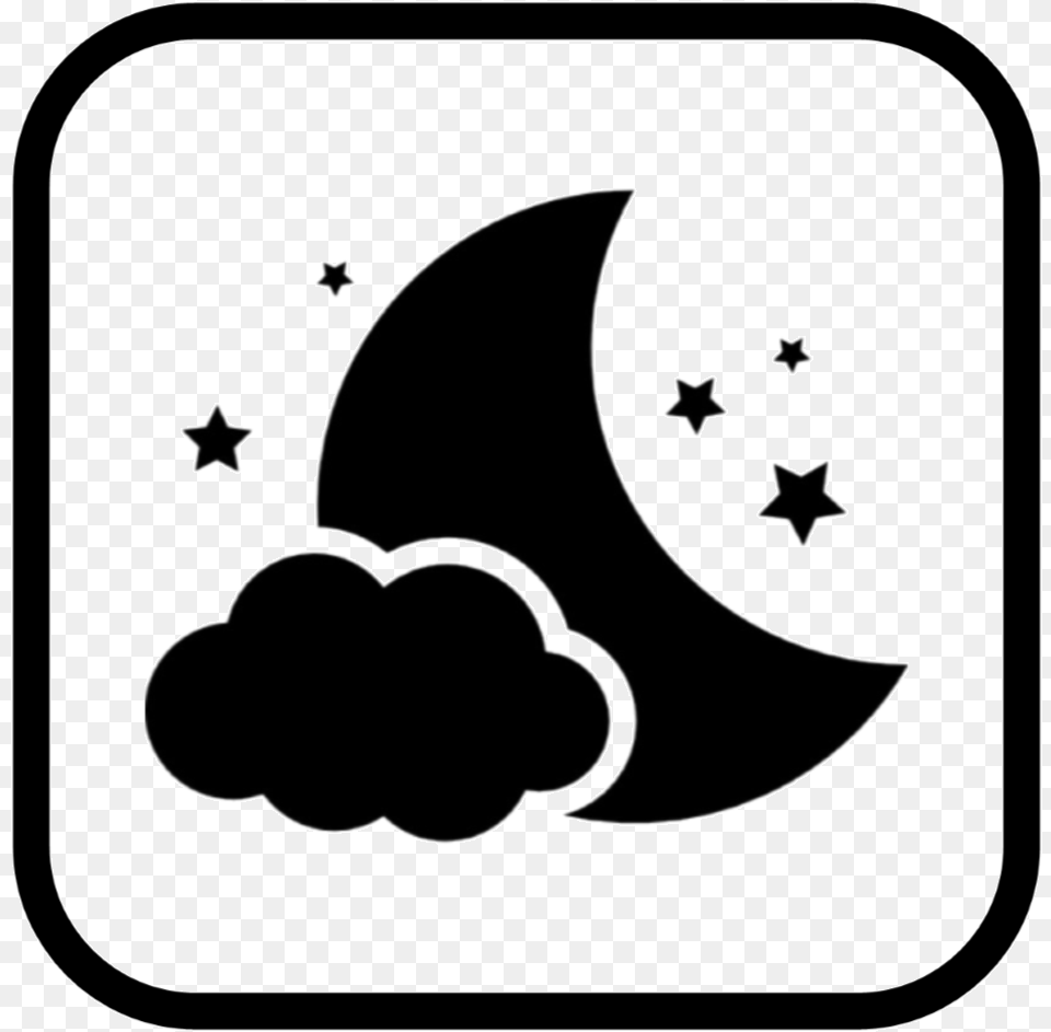 Moon And Stars Clipart Black And White, Symbol, Nature, Night, Outdoors Free Png