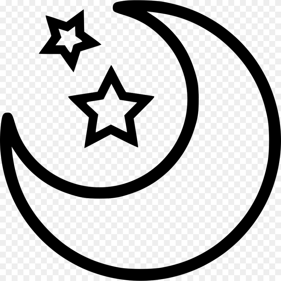 Moon And Stars Comments Illustration, Star Symbol, Symbol, Nature, Night Png Image