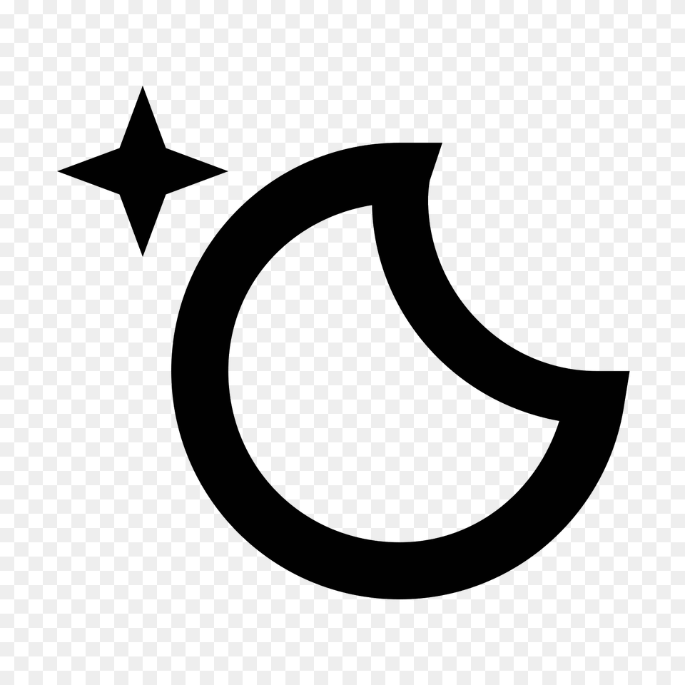 Moon And Stars Icon, Gray Free Png Download