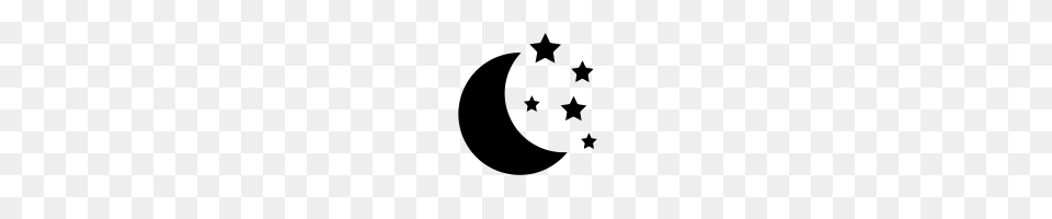 Moon And Stars Icons Noun Project, Gray Png Image