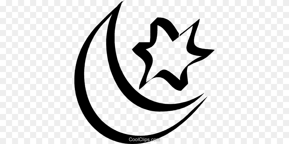 Moon And Stars Royalty Vector Clip Art Illustration, Symbol, Star Symbol, Logo Free Transparent Png