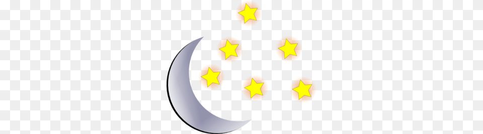 Moon And Start Clip Art, Nature, Night, Outdoors, Star Symbol Free Transparent Png