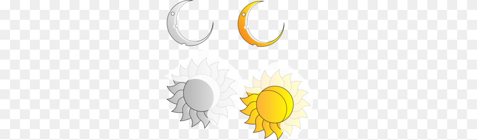 Moon And Sun Clip Art, Flower, Plant, Sunflower, Petal Free Png Download