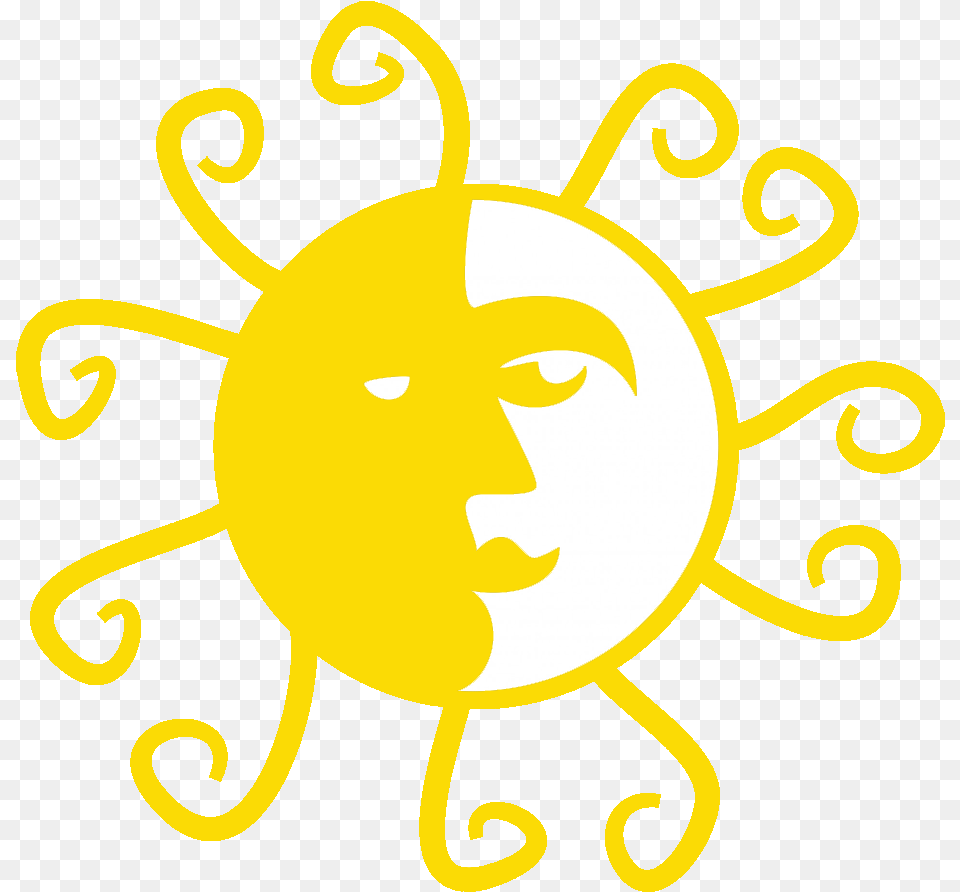 Moon And Sun Clipart, Face, Head, Person, Logo Free Png