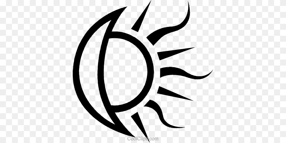 Moon And Sun Royalty Vector Clip Art Illustration, Logo, Emblem, Symbol, Animal Free Png