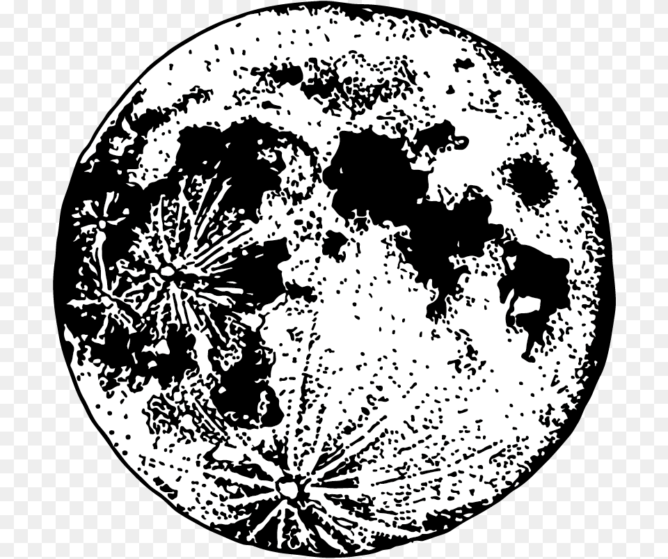Moon Art Full Moon Line Art, Stencil, Home Decor, Pattern, Graphics Free Png Download