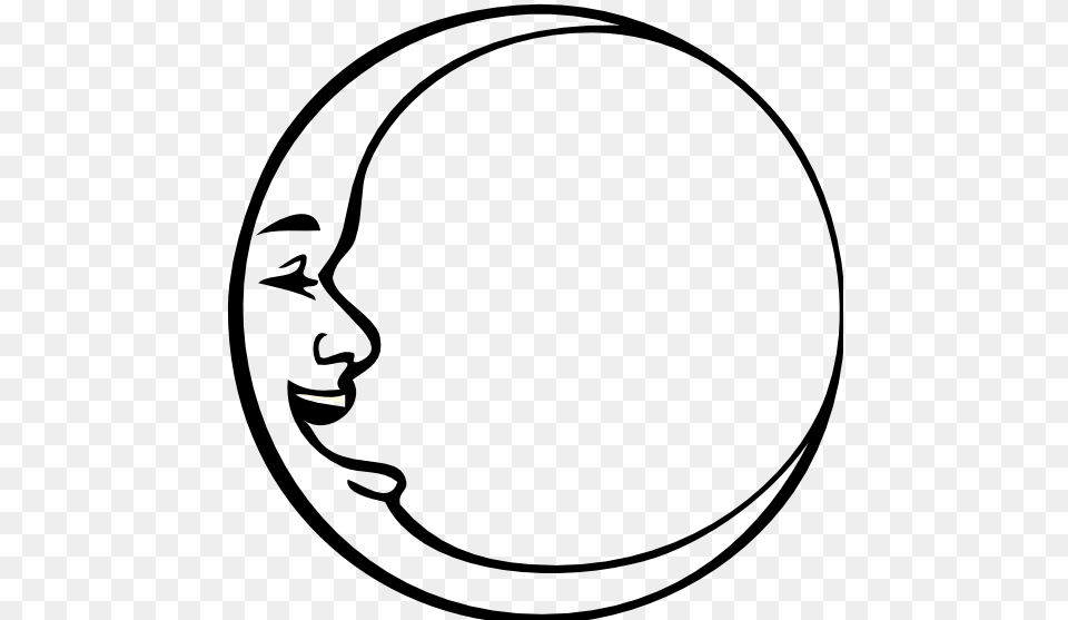 Moon Black And White Clip Art, Stencil Png Image