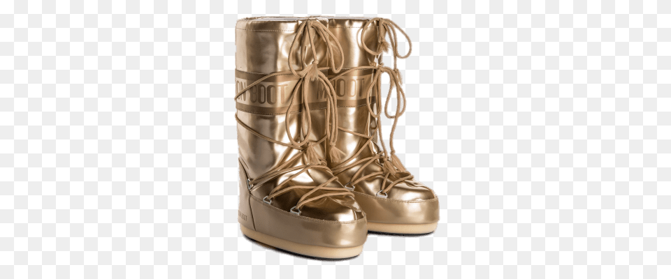 Moon Boots Gold, Clothing, Footwear, Shoe, Boot Free Transparent Png