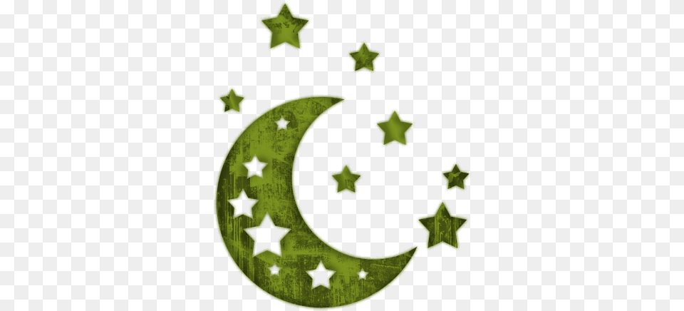 Moon Clip Art Moon And Stars Green, Nature, Night, Outdoors, Star Symbol Free Transparent Png