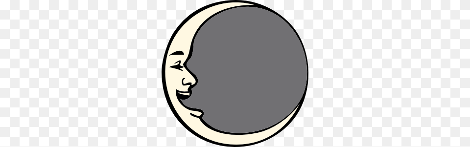 Moon Clipart Black And White, Face, Head, Person, Astronomy Png Image