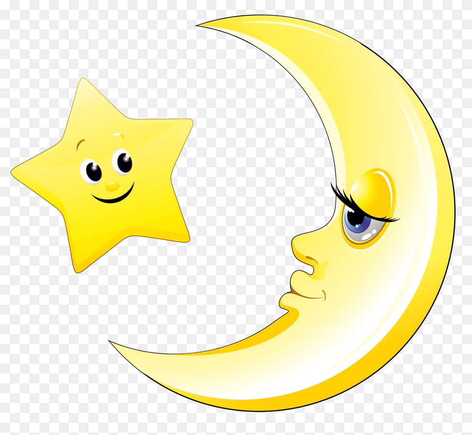 Moon Clipart Cute, Nature, Night, Outdoors, Astronomy Free Png