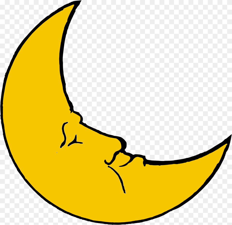 Moon Clipart Sleeping Crescent Moon Clipart, Nature, Night, Outdoors, Astronomy Png