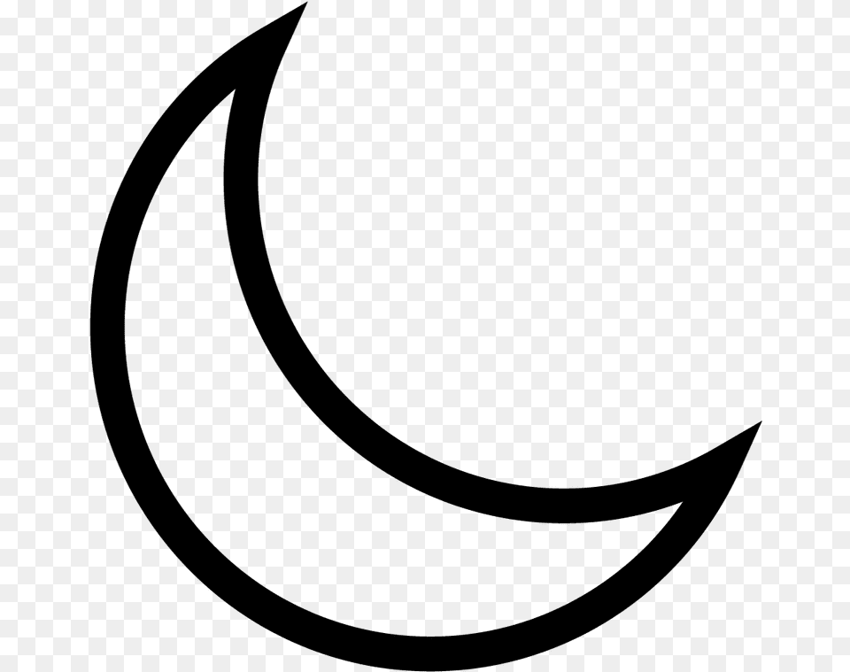 Moon Drawing Clipart With A Transparent Alchemy Moon Symbol, Gray Free Png