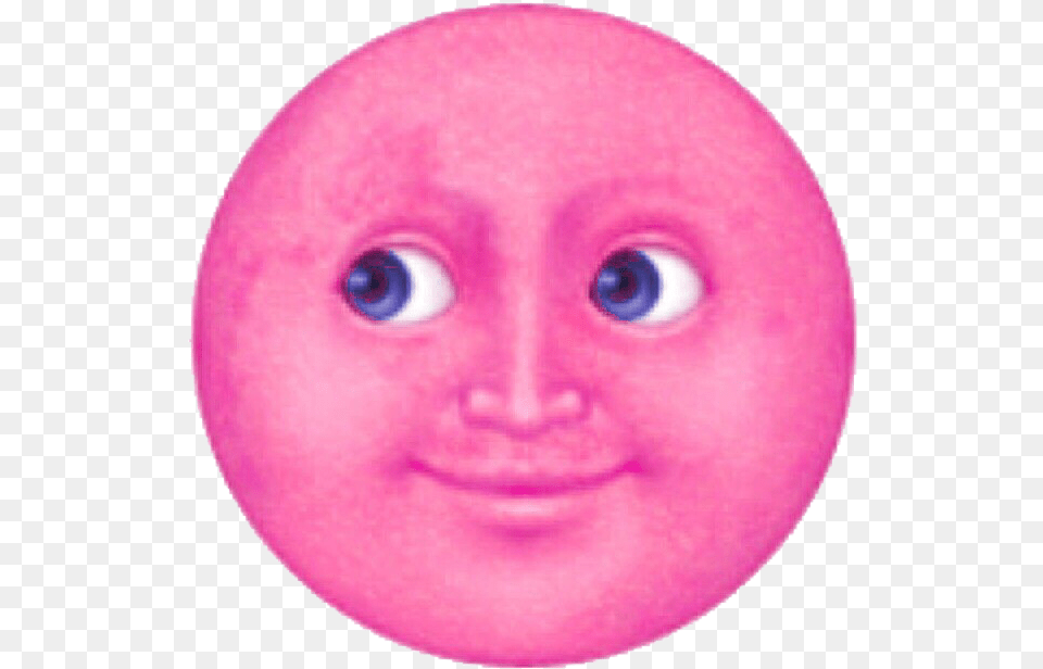 Moon Emoji Meme Pink Moon Emoji, Baby, Person, Toy, Face Free Png
