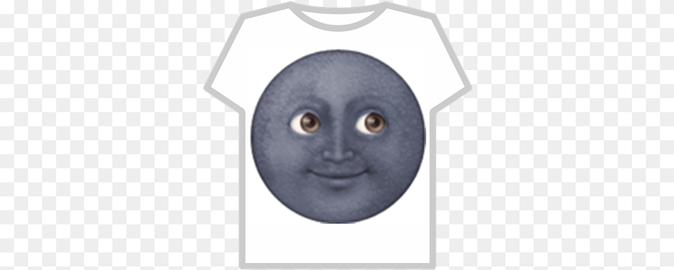 Moon Emoji Roblox Black Moon Emoji, Clothing, T-shirt, Face, Head Free Png