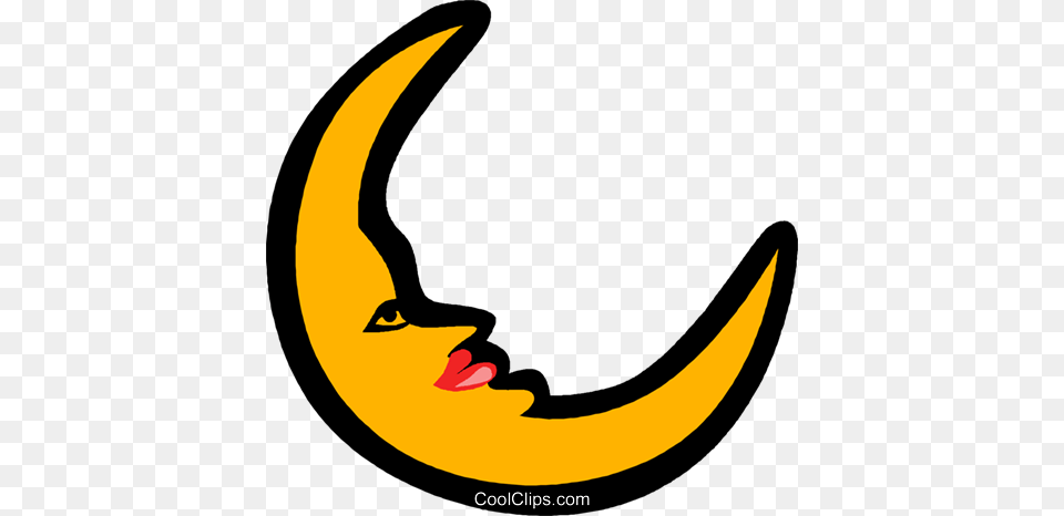Moon Half Moon Royalty Vector Clip Art Illustration, Produce, Banana, Plant, Food Free Png