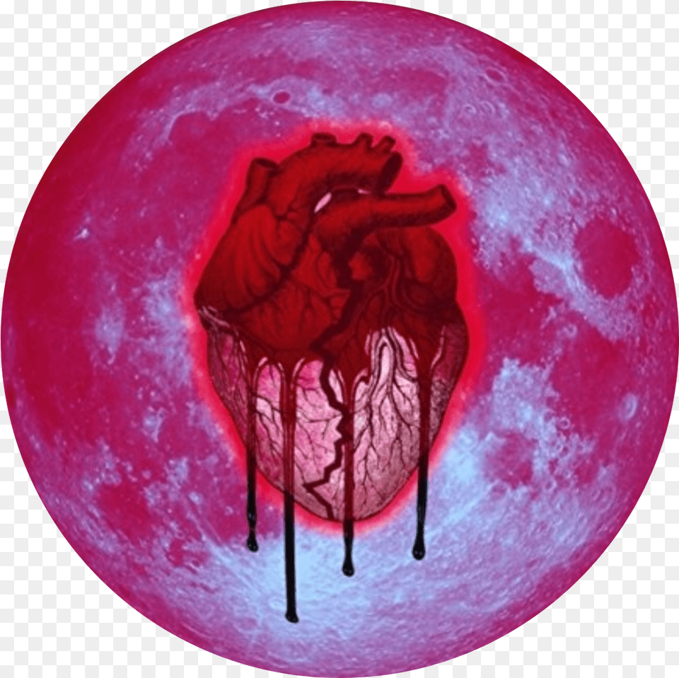 Moon Heart Blood Heartbroken Bloody Lost Redmoon Red Chris Brown Heartbreak On A Full Moon, Astronomy, Nature, Night, Outdoors Png Image