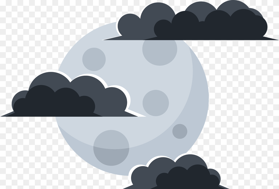 Moon In The Clouds Clipart, Astronomy, Nature, Night, Outdoors Png Image