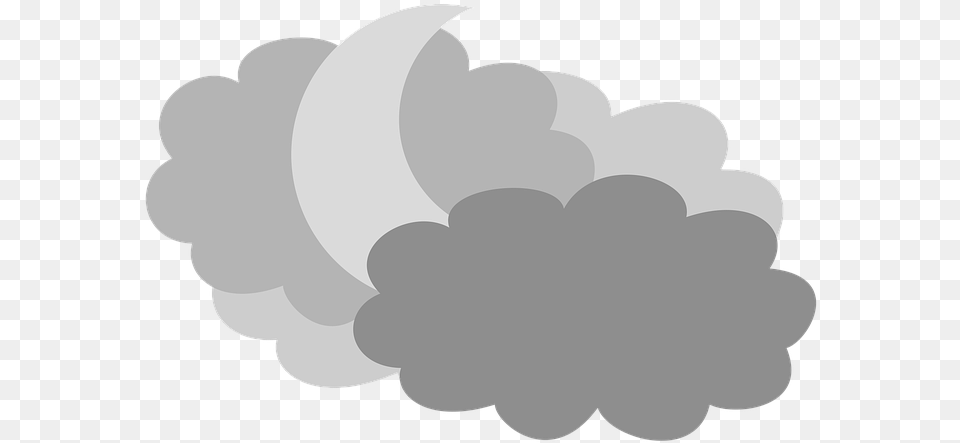 Moon In The Clouds Night Sky Image On Pixabay Cloudy Cartoon, Nature, Outdoors, Weather Free Png Download