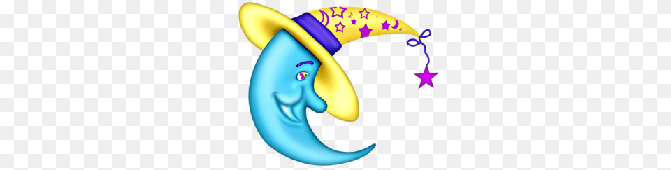 Moon In Yellow Hat Art Illustrations For Children, Clothing, Banana, Food, Fruit Free Transparent Png