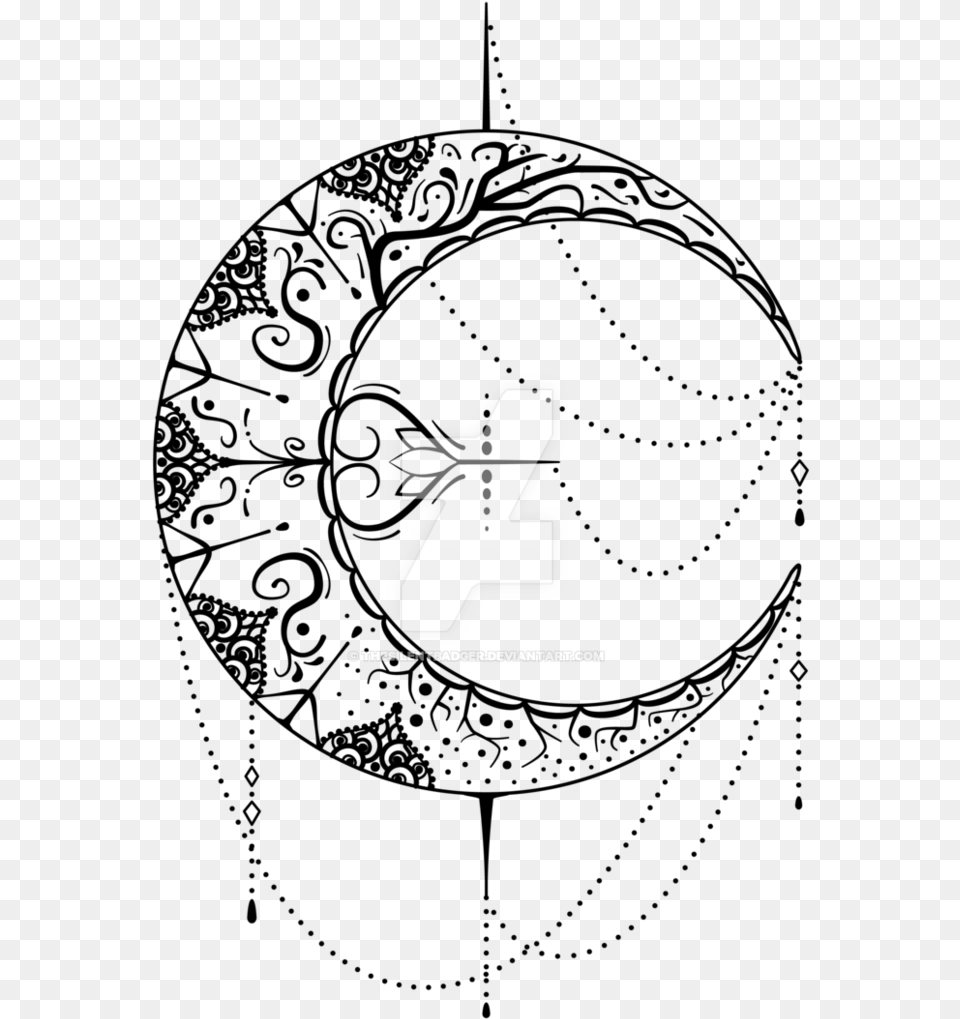 Moon Mandala Transparent Background, Logo, Symbol, Text Png Image